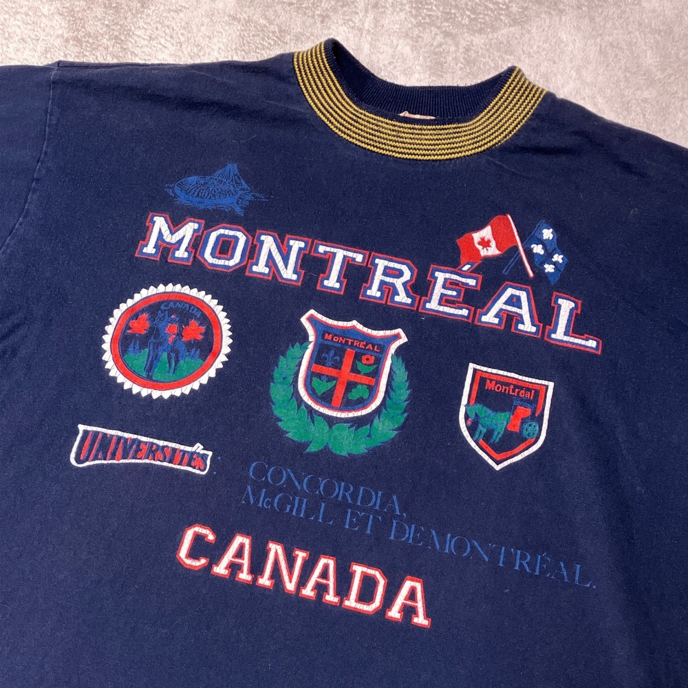 Vintage 80s‎ 90s Concordia McGill Montreal University T-Shirt Single Stitch XL